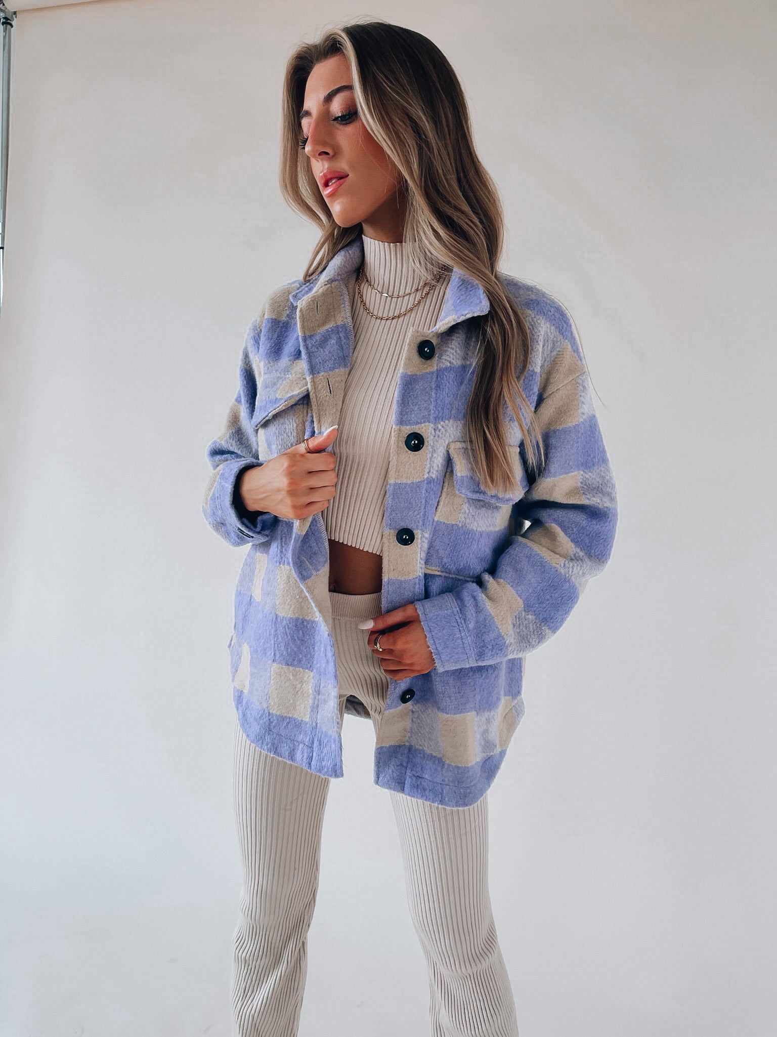 SALE :Tristan Lavender Plaid Jacket