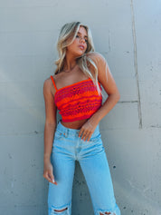 RESTOCKED :Carmen Multi Color Crochet Top