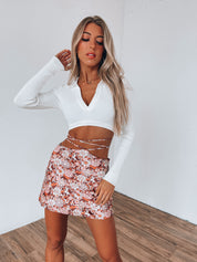 SALE: Amber Floral Wrap Skirt