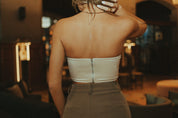 Velvet Quilted Bustier Top