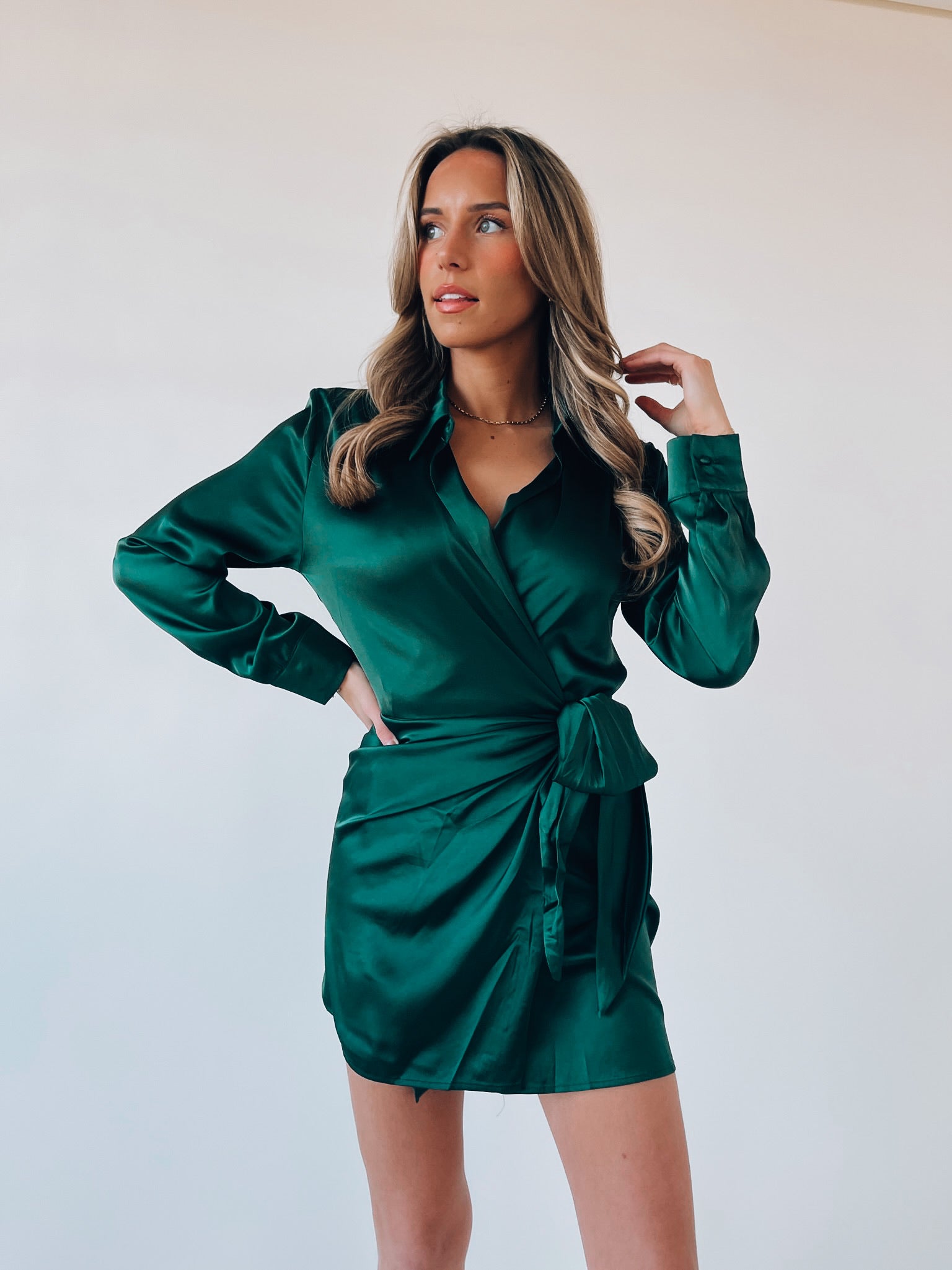 Tinsley Satin Wrap Dress