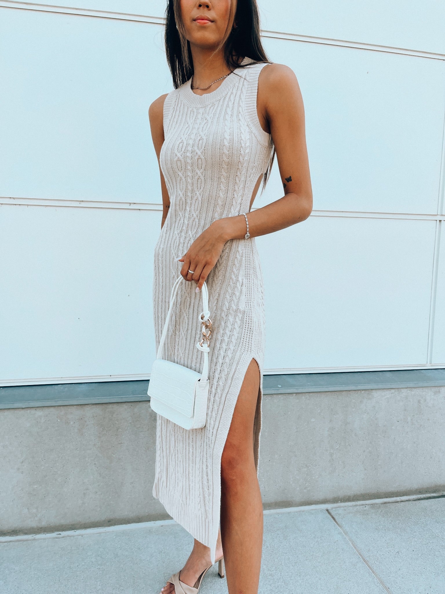 SALE :Sleeveless Midi Sweater Dress