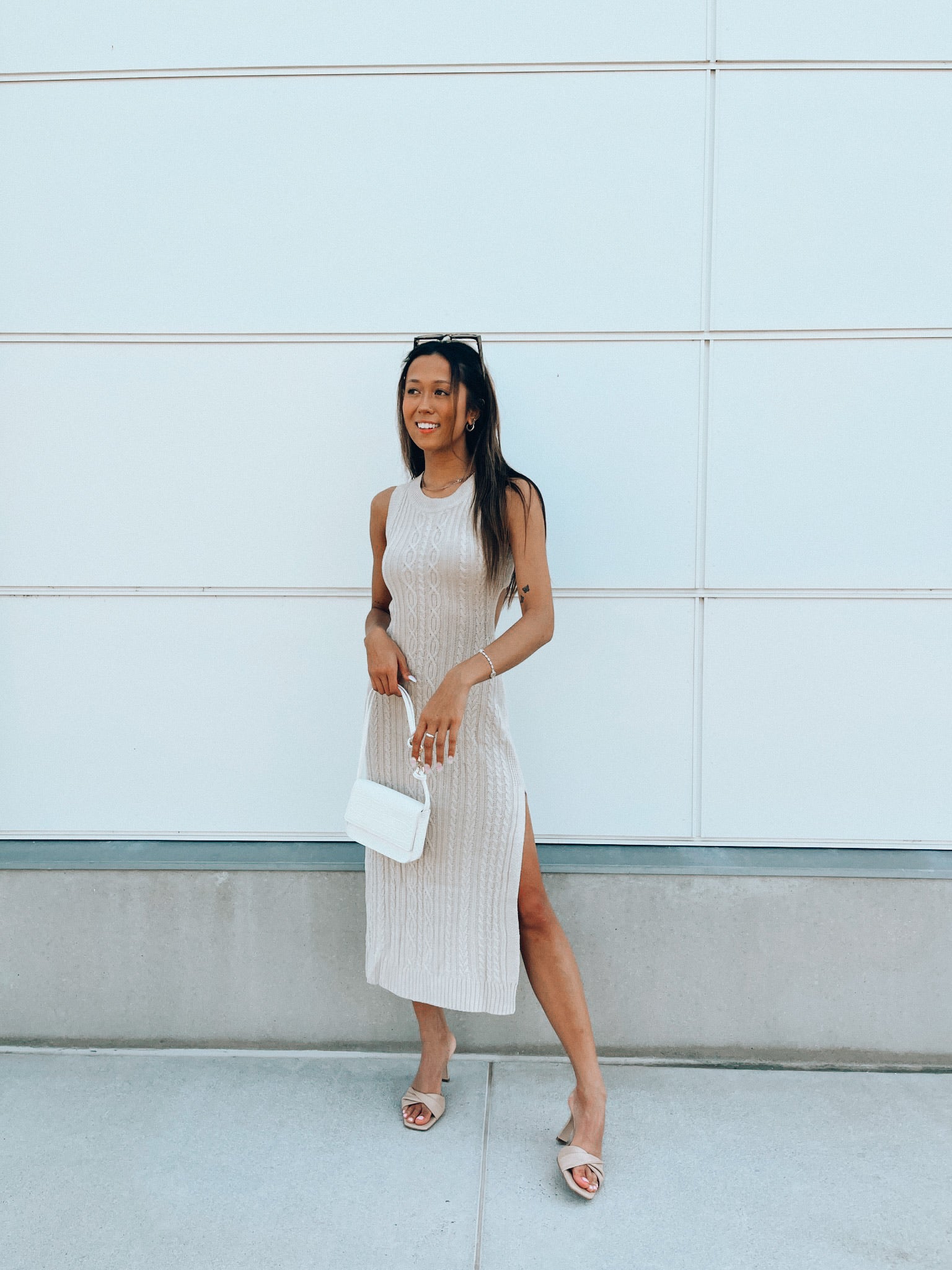 SALE :Sleeveless Midi Sweater Dress