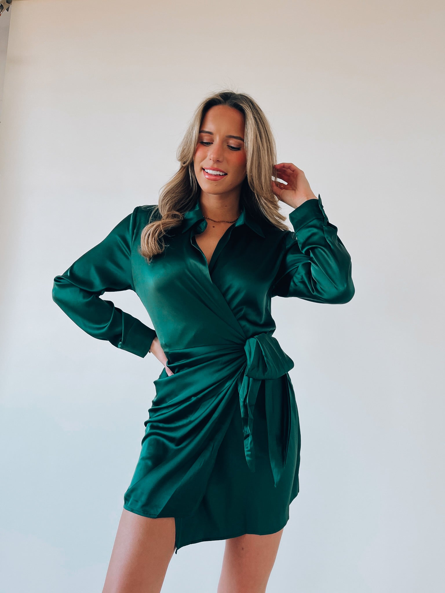 Tinsley Satin Wrap Dress