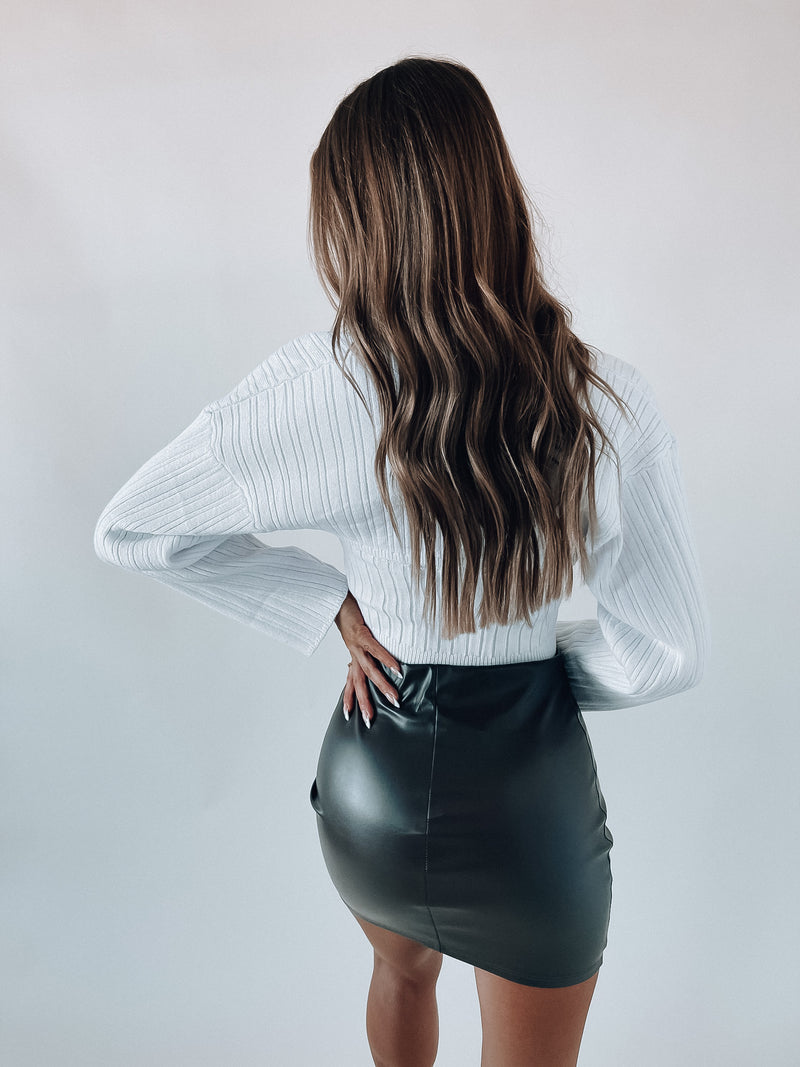 Emilee Faux Leather Midi Skirt – Madida Clothing