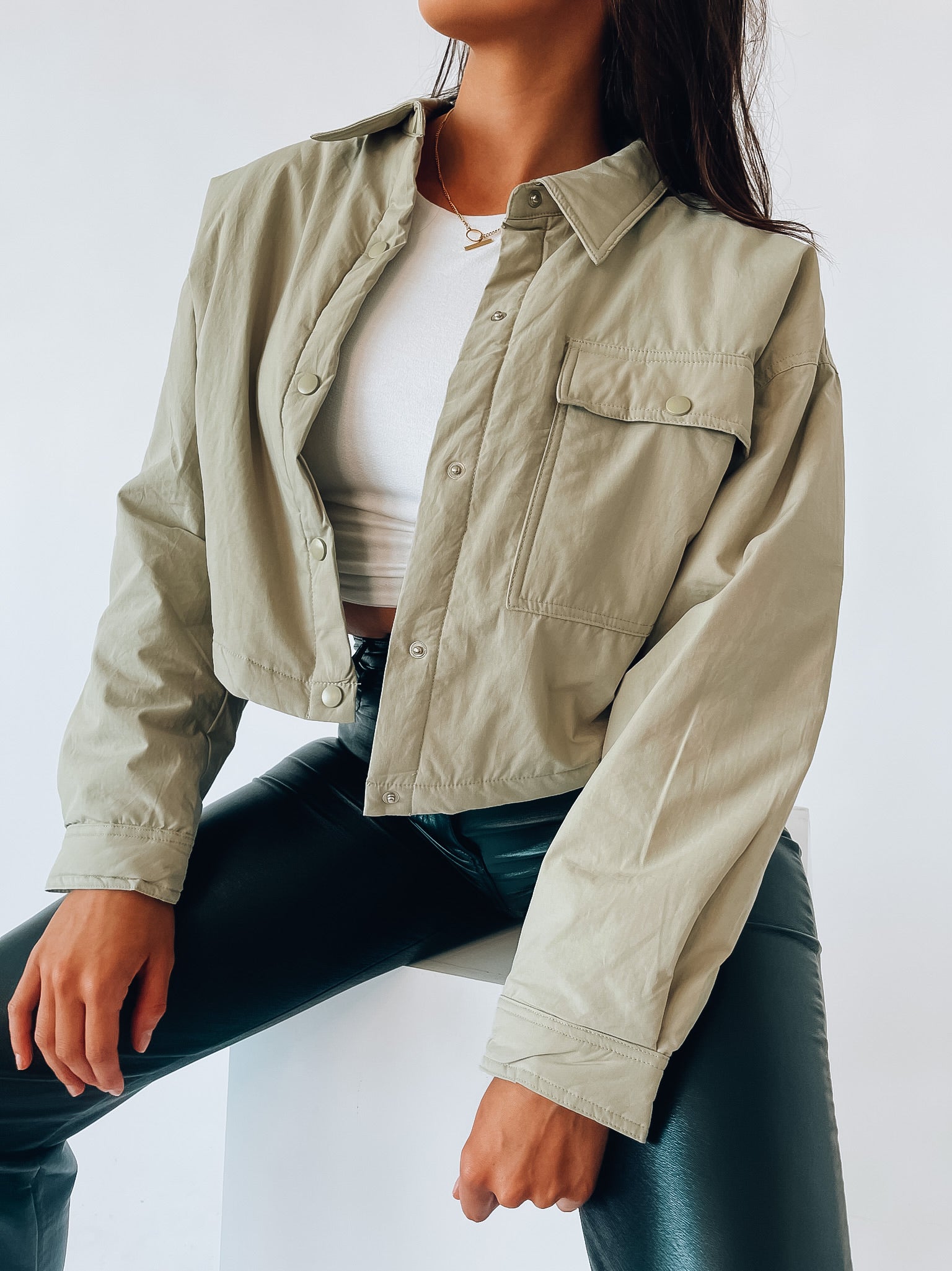 Paxton Sage Cropped Jacket