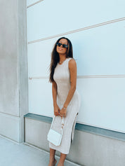 SALE :Sleeveless Midi Sweater Dress