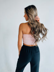 Dusty Rose Velvet Bustier Top