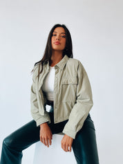 Paxton Sage Cropped Jacket