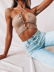 Mailey Criss Cross Halter Top