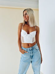 RESTOCKED :Aiden Mesh Cropped Corset Top