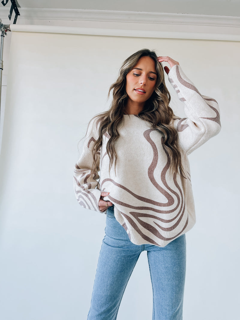 Wavy Oversized Cozy Sweater