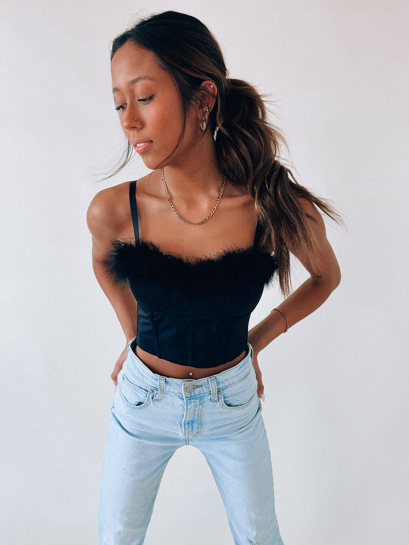 Alanna Feather Detail Bustier Top – Madida Clothing