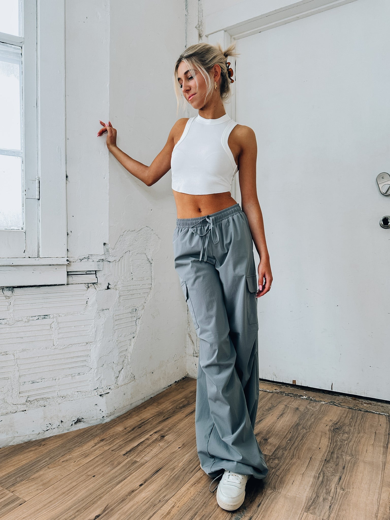 Nalani Cropped Sleeveless Top In White