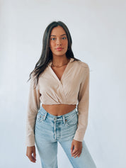 Analie Linen Cropped Top