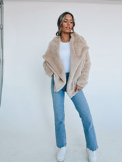 Almond Faux Fur Jacket