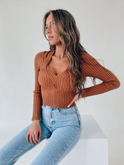 Toffee Knit Crop Top