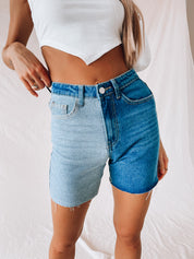 SALE :Contrast Bermuda Denim Shorts