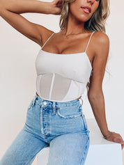SALE : Nude Bustier Crop Top
