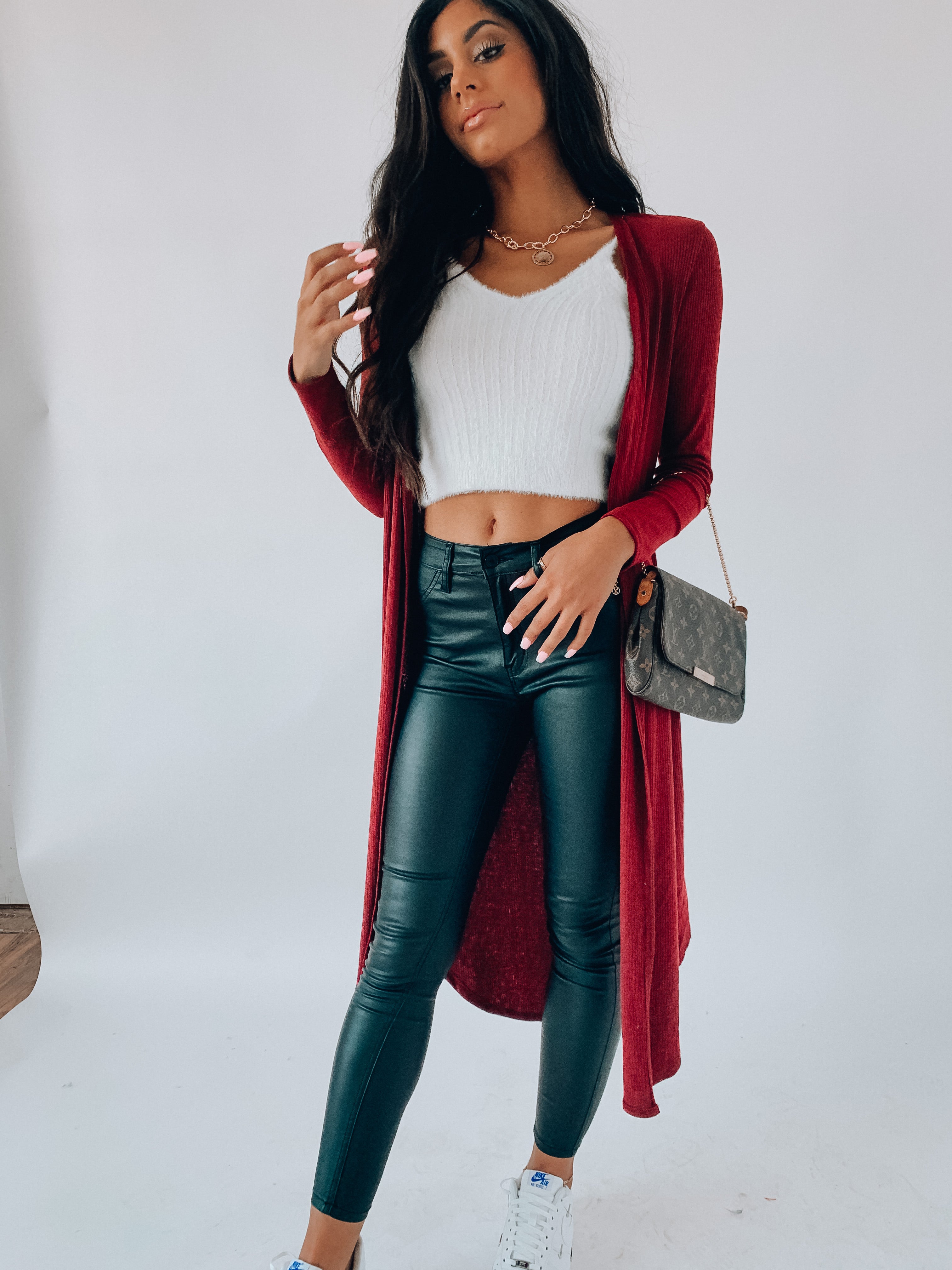 SALE: Basic Burgundy Long Cardigan