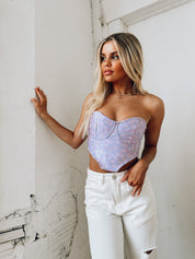 SALE :Kinslee Floral Bustier