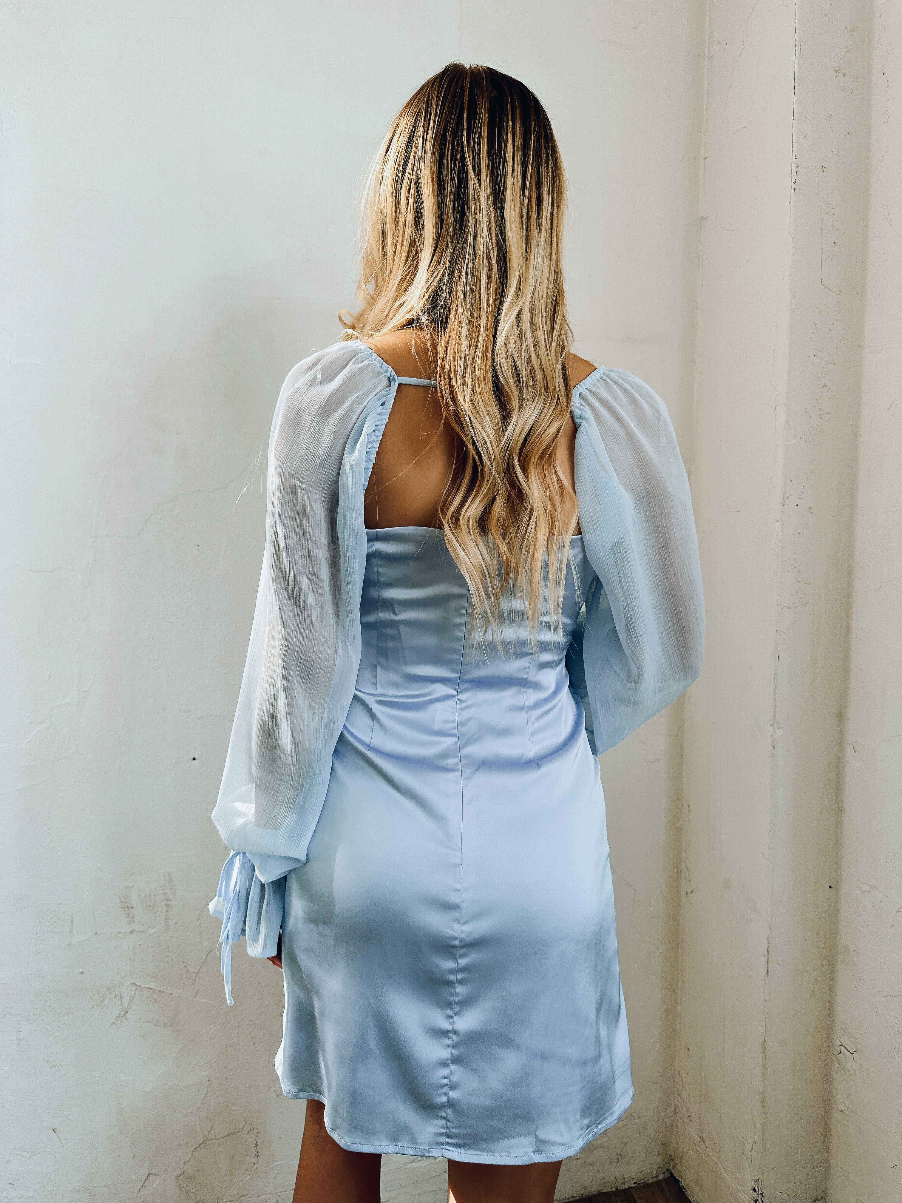 Sheer Long Sleeve Mini Dress Madida Clothing Sheer Long Sleeve Mini Dress Madida Clothing