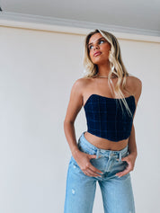 RESTOCKED :Carrie Denim Bustier Top