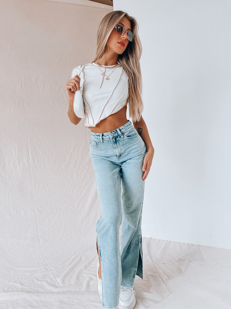SALE : Adria Asymmetrical Crop Tee
