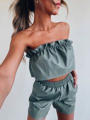 Alessia Leather Short Set