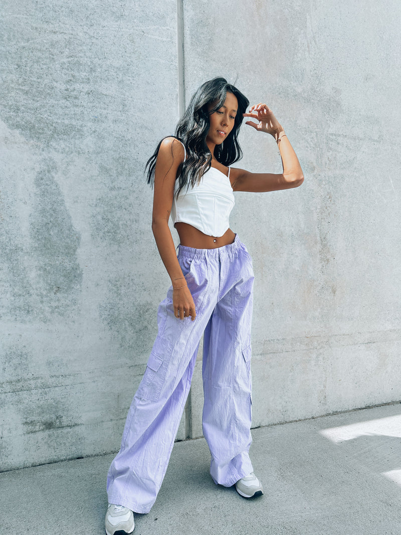 RESTOCKED :Lavender Cargo Pants – Madida Clothing