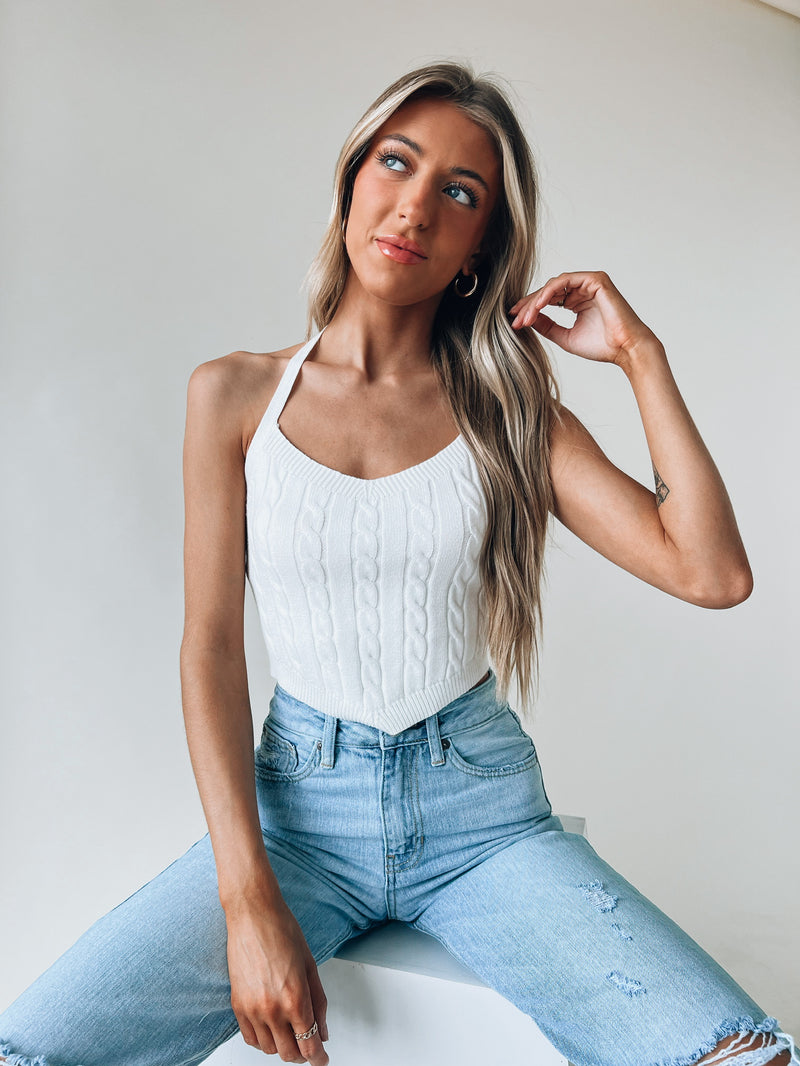 Vicki Cable Knit Halter