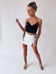 Aliza Gold Chain Halter Crop Top