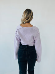 Cropped Lavender Knitted Sweater