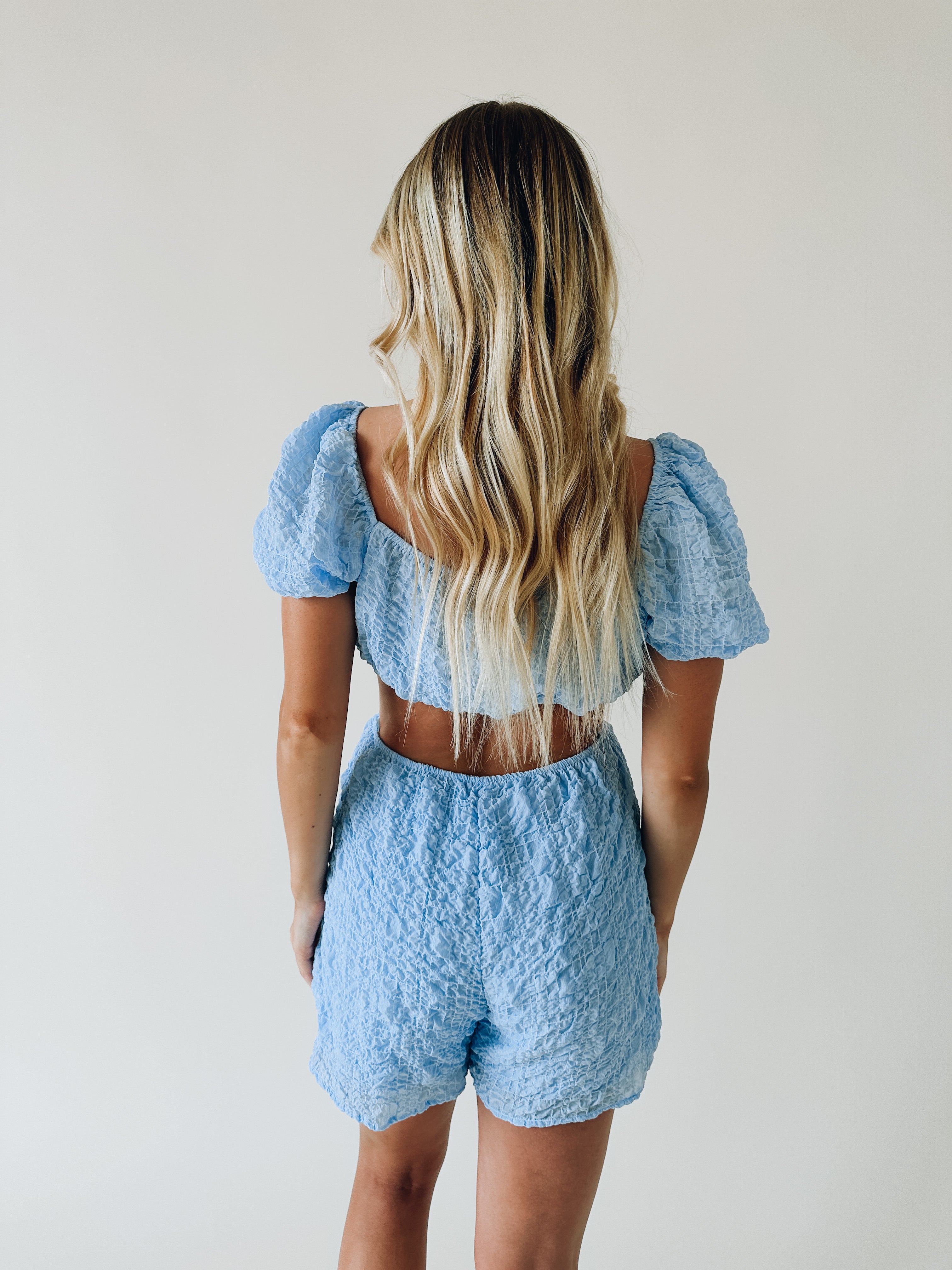Ellie Sky Blue Romper