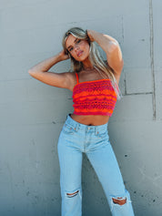 RESTOCKED :Carmen Multi Color Crochet Top