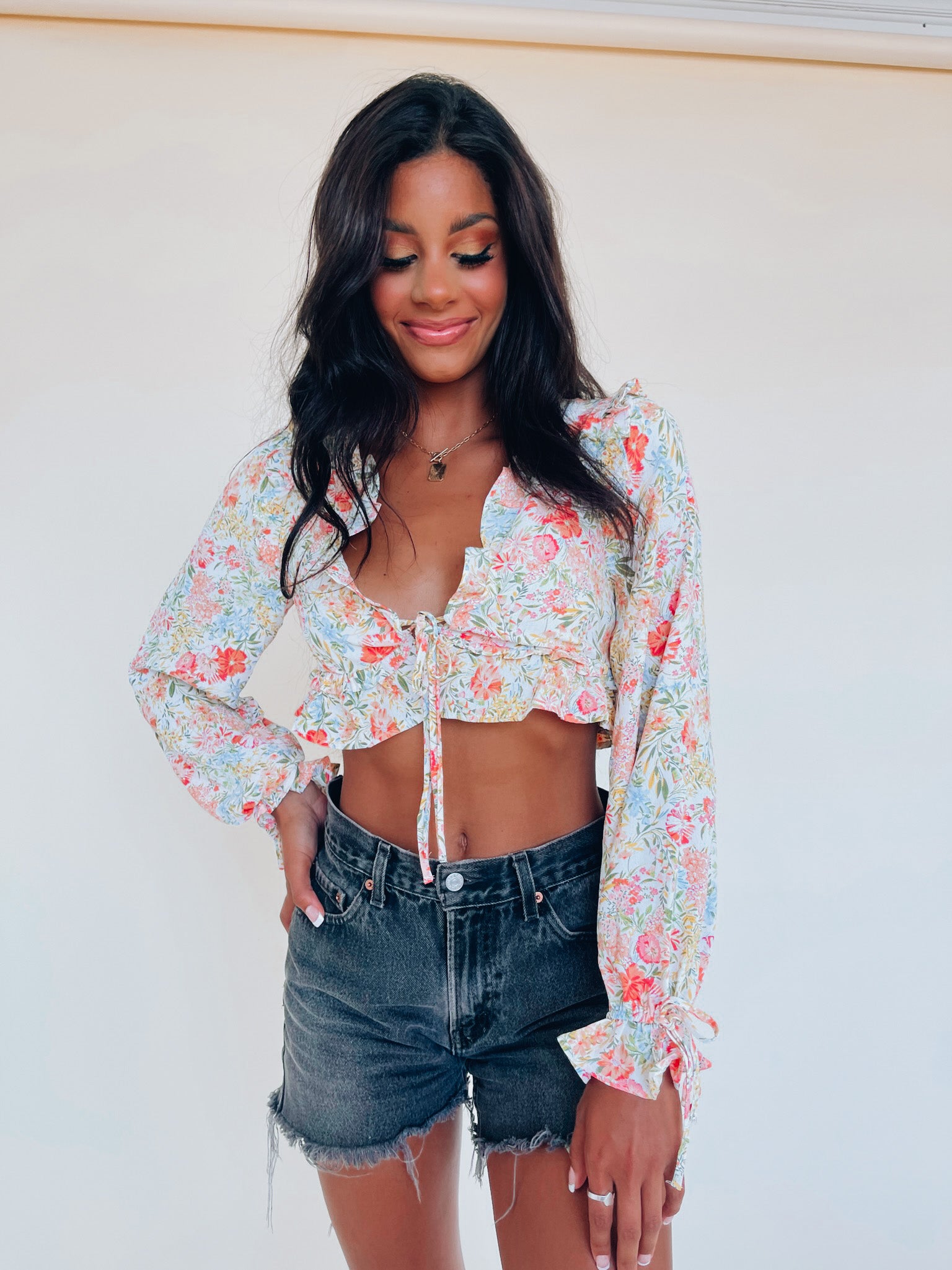 Phoebe Floral Ruffle Top