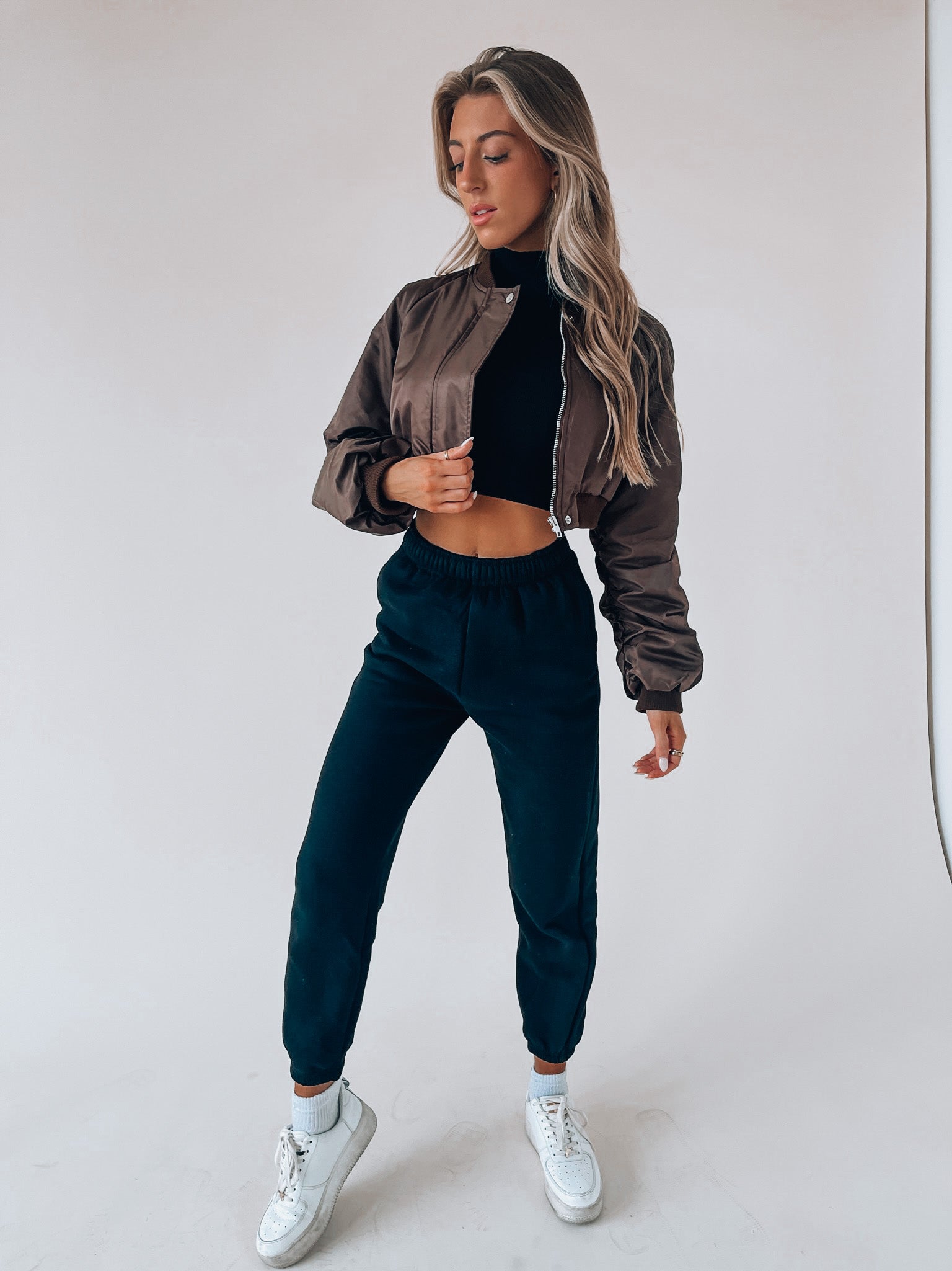 Kiandra Cropped Coco Bomber Jacket