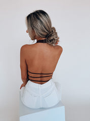 Fayley Cowl Neck Halter Top In Brown