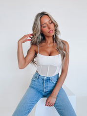 SALE : Nude Bustier Crop Top
