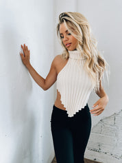 Sleeveless Turtleneck Crop Top