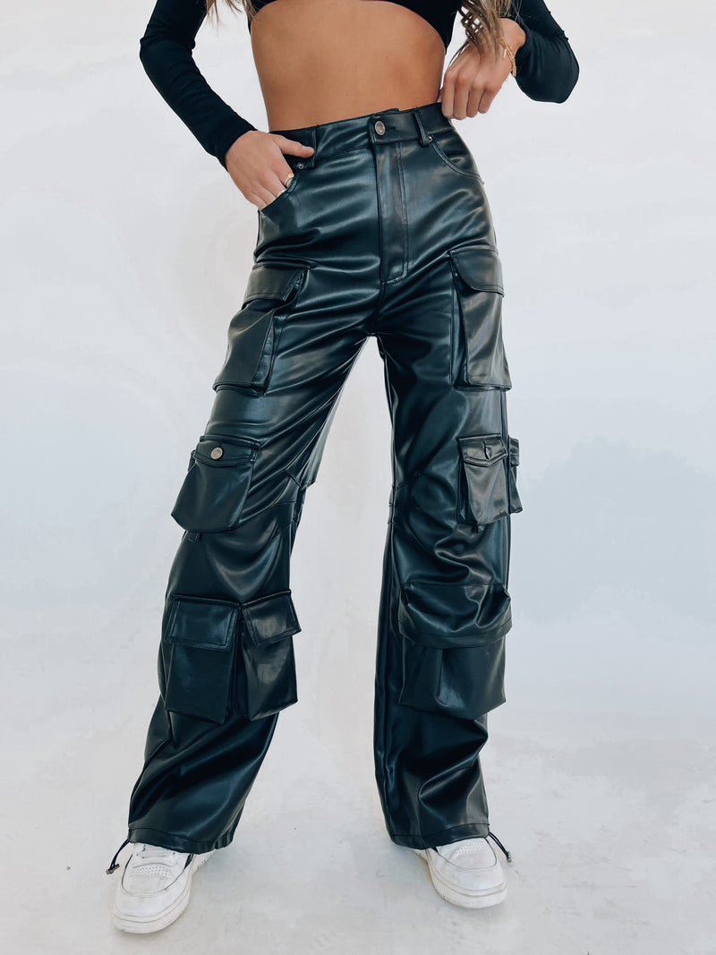 Nathan Cargo Pleather Pants