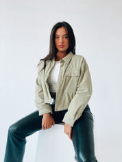 Paxton Sage Cropped Jacket