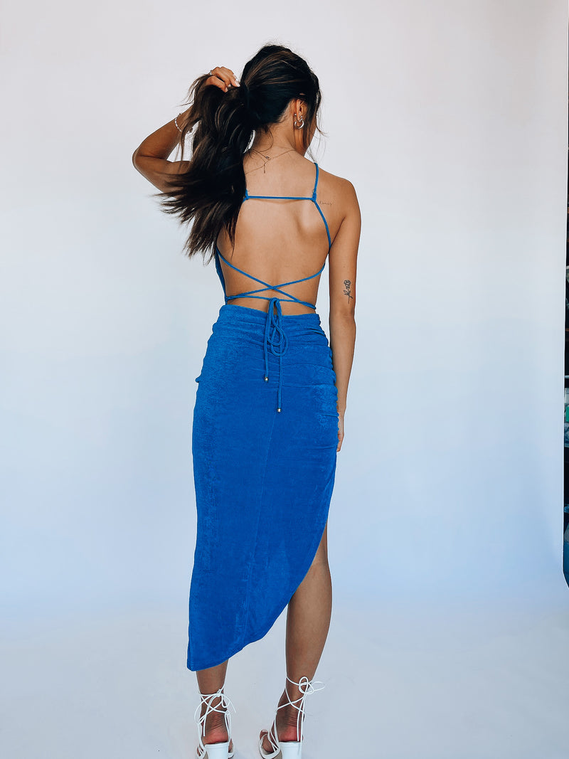 Cassie Midi Dress In Blue