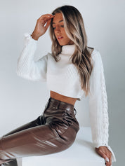 Adley Crop Turtleneck Sweater