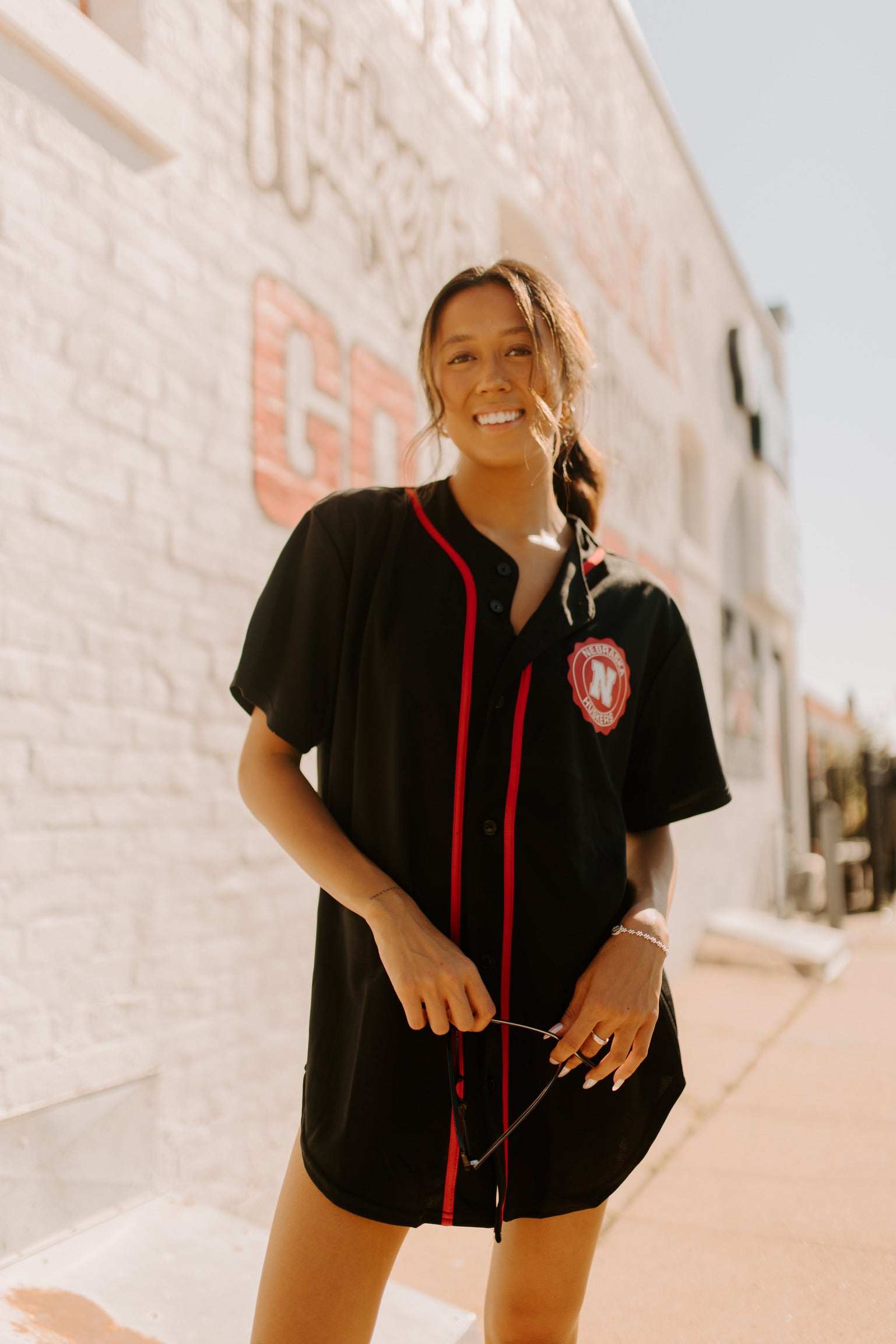 Husker Baseball Jersey In Black