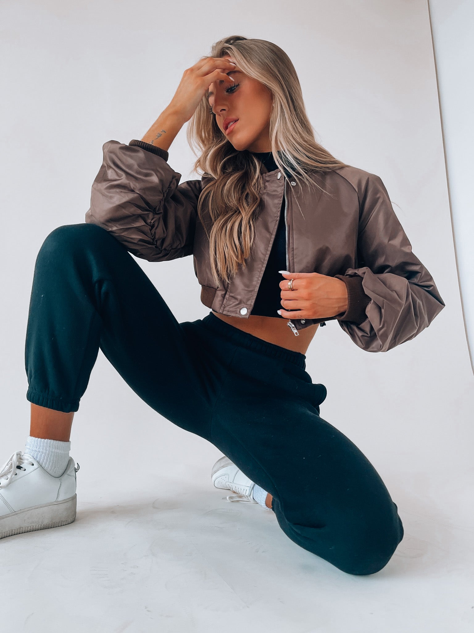 Kiandra Cropped Coco Bomber Jacket