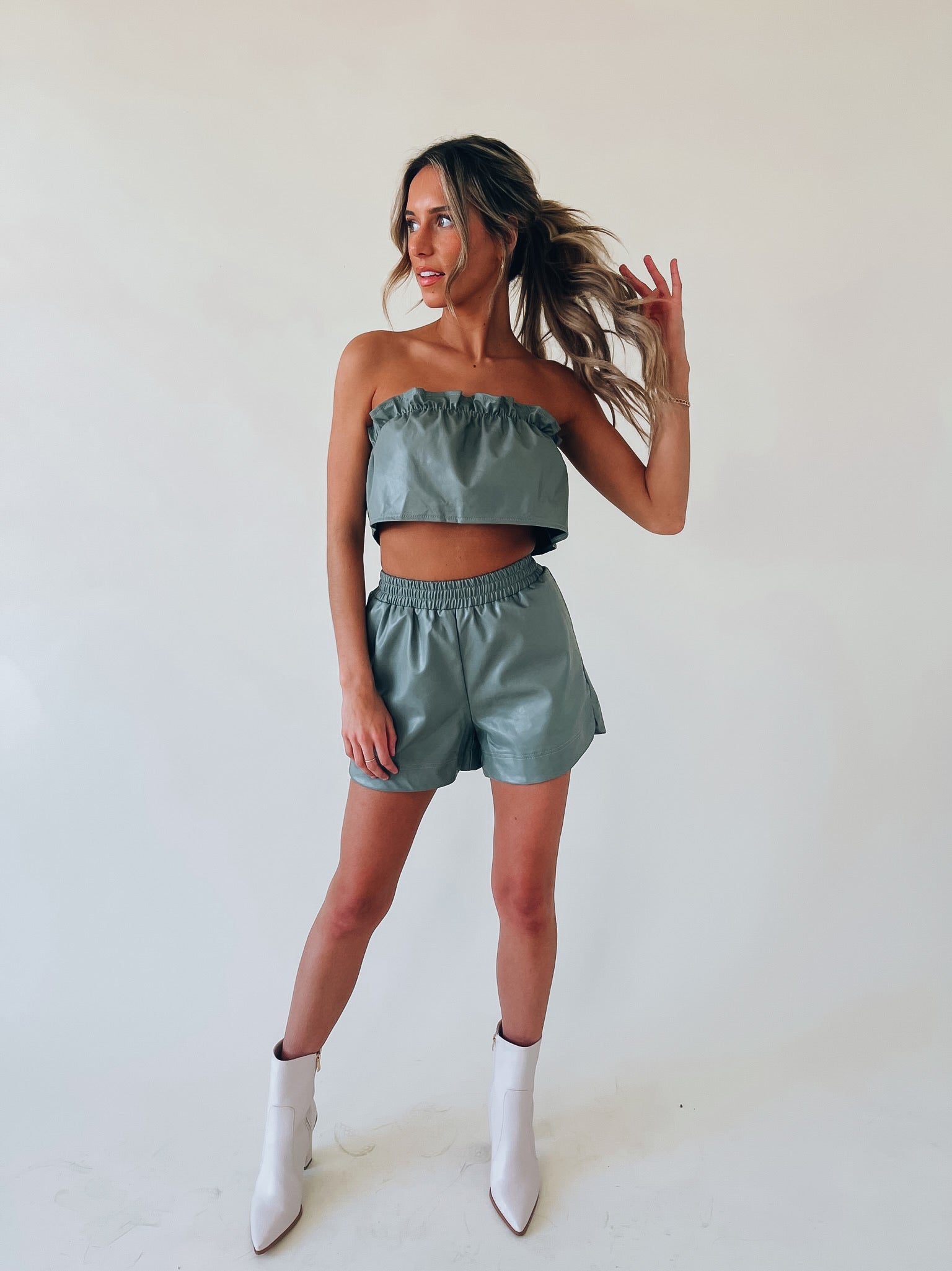 Alessia Leather Short Set