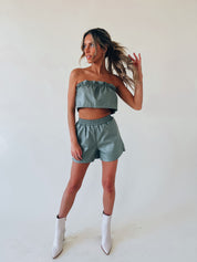Alessia Leather Short Set