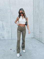 Ivory Sleeveless Knitted Crop