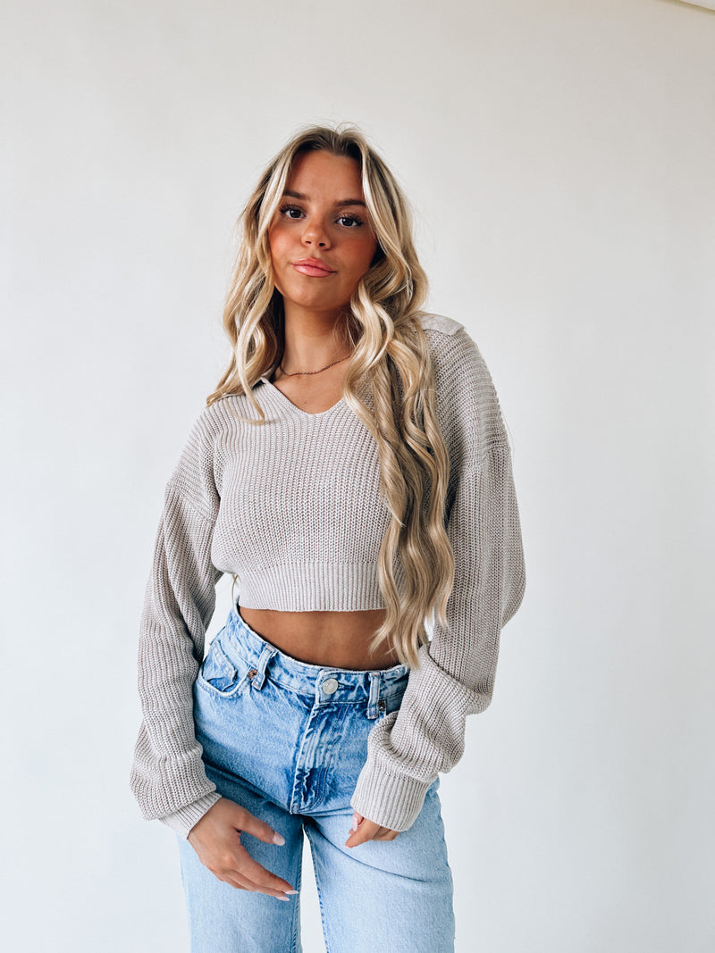 RESTOCKED :Kinsley Knitted Crop Sweater